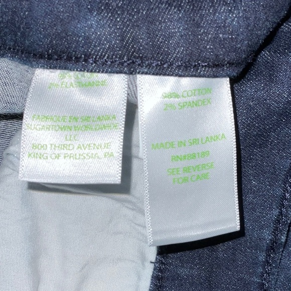 Lilly Pulitzer: Blue Dark Rinse Wash Frayed Hem Skinny Jeans - Picture 5 of 10